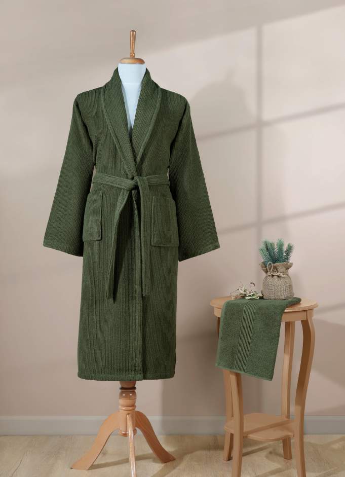 Bademantel Stripes Green