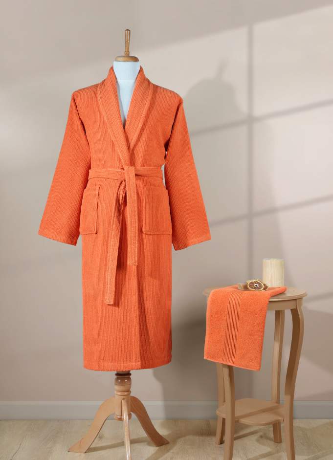 Bademantel Stripes Orange