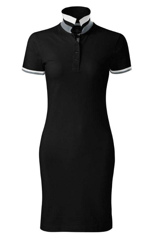 CLX-Damen Polo Pique Kleid aus 100% Baumwolle- Farbe Black