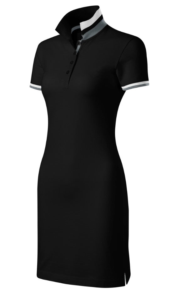 CLX-Damen Polo Pique Kleid aus 100% Baumwolle- Farbe Black