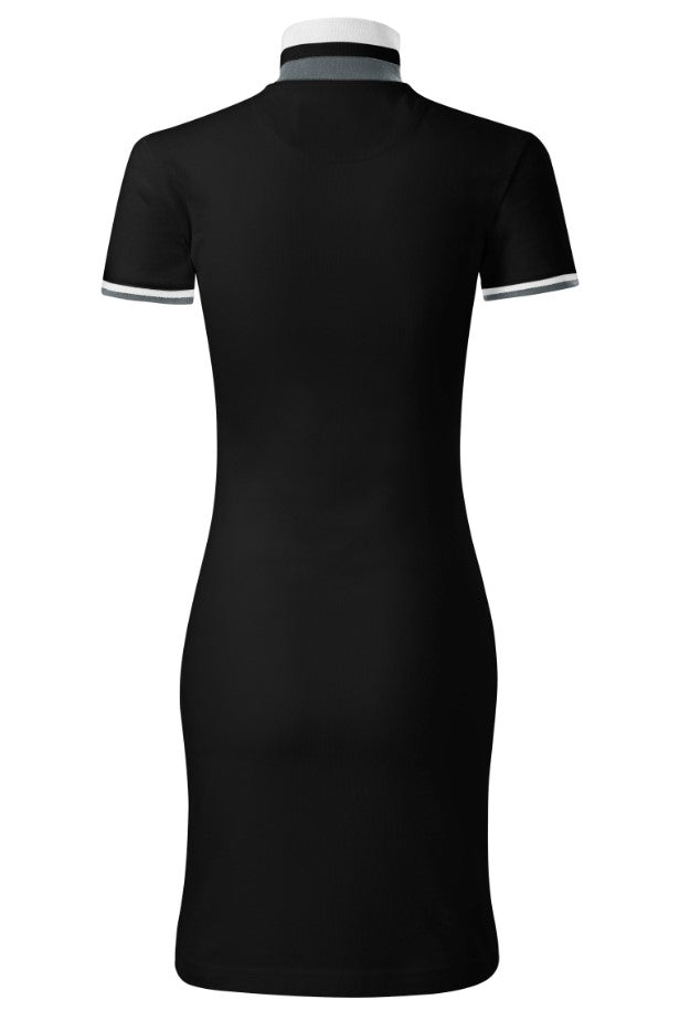CLX-Damen Polo Pique Kleid aus 100% Baumwolle- Farbe Black
