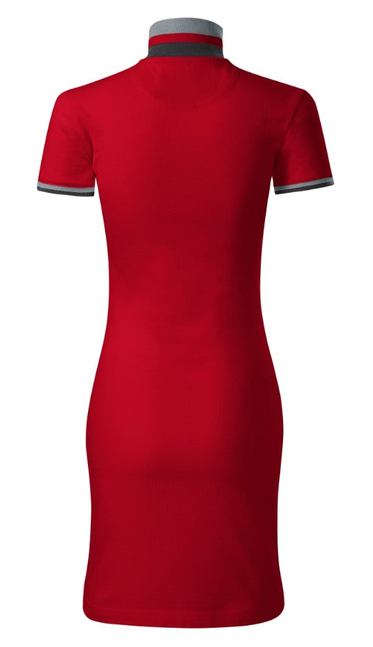 CLX-Damen Polo Pique Kleid aus 100% Baumwolle- Farbe Rot