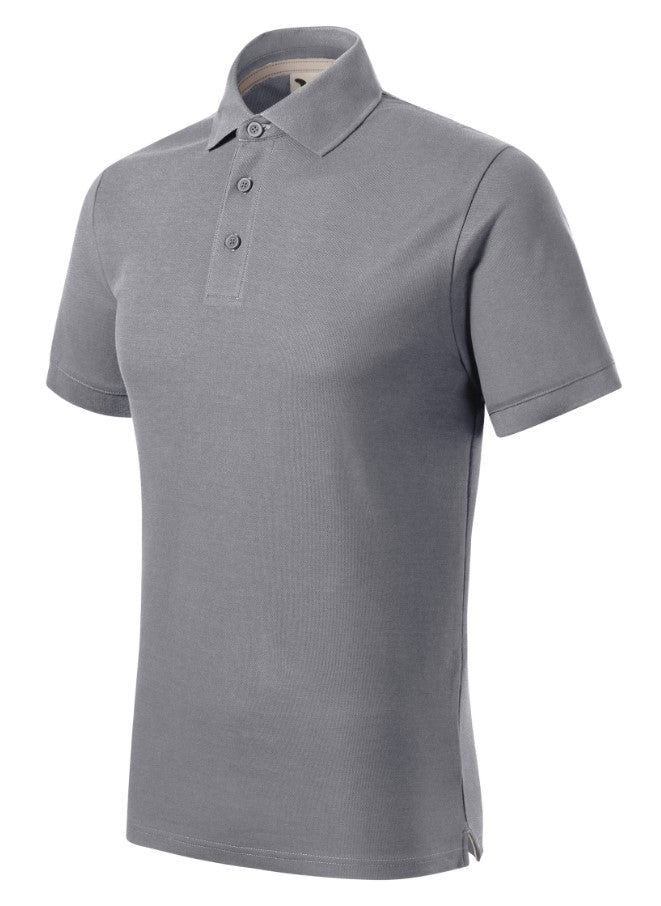 Prime Polo-Shirts Kurzarm- 100% Bio-Baumwolle (GOTS)- Silber Grau