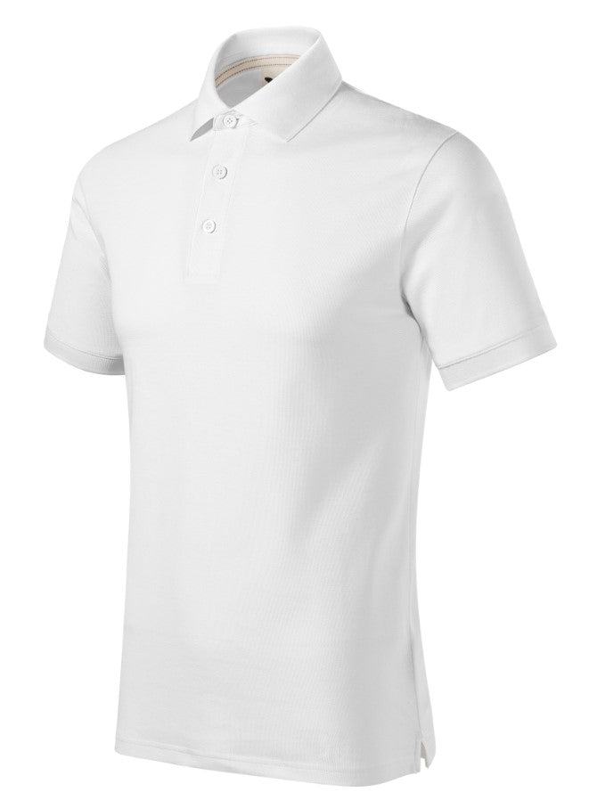 Prime Polo-Shirts Kurzarm- 100% Bio-Baumwolle (GOTS)- Weiß