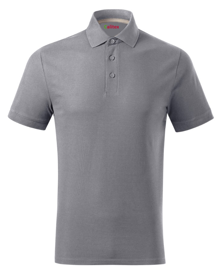 Prime Polo-Shirts Kurzarm- 100% Bio-Baumwolle (GOTS)- Silber Grau