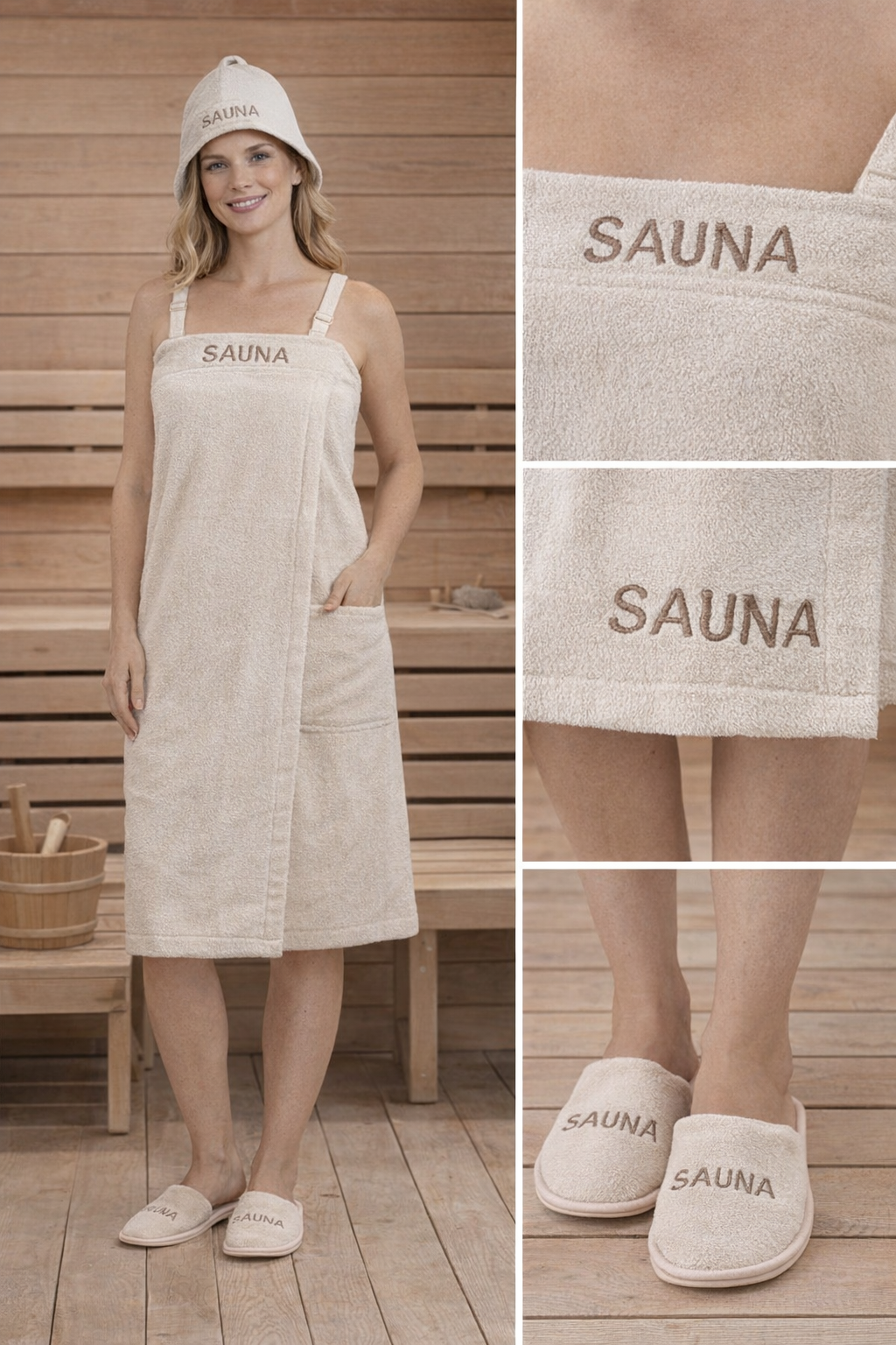 Sauna-Kilts mit Klettverschluss