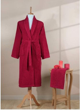 Bademantel Stripes Red
